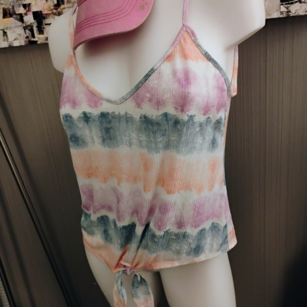 Secret Treasures Pink and Orange Tie Front Camisole